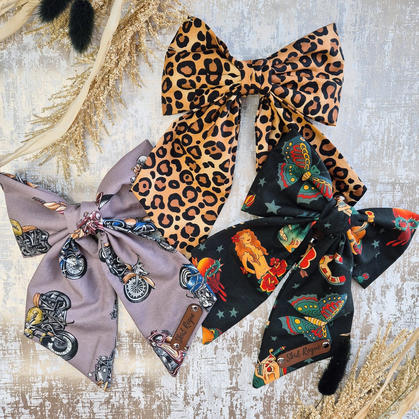 Lorraine Bow Barrette Hair Clip - Tattoo