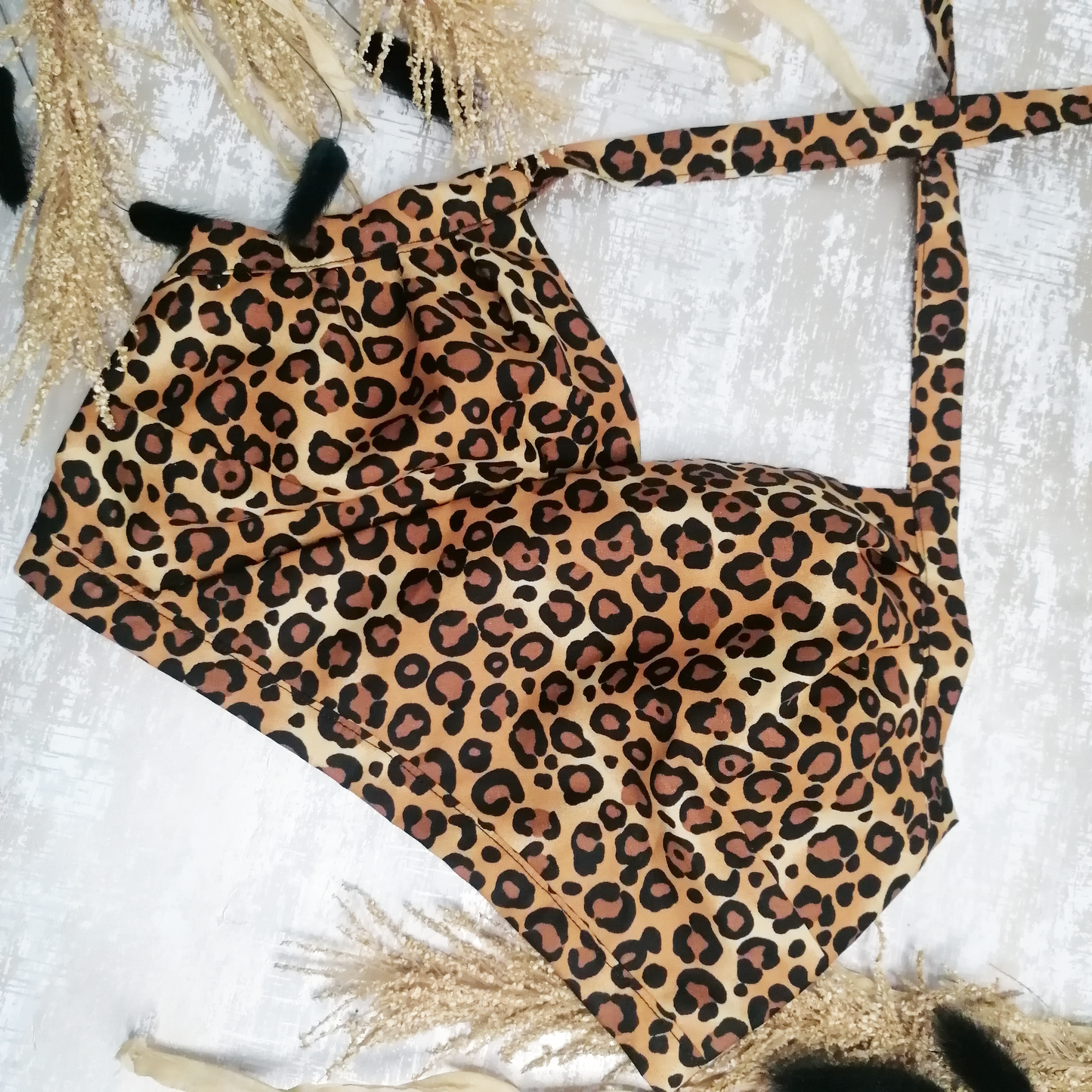 Lita Halter Crop Top - Leopard