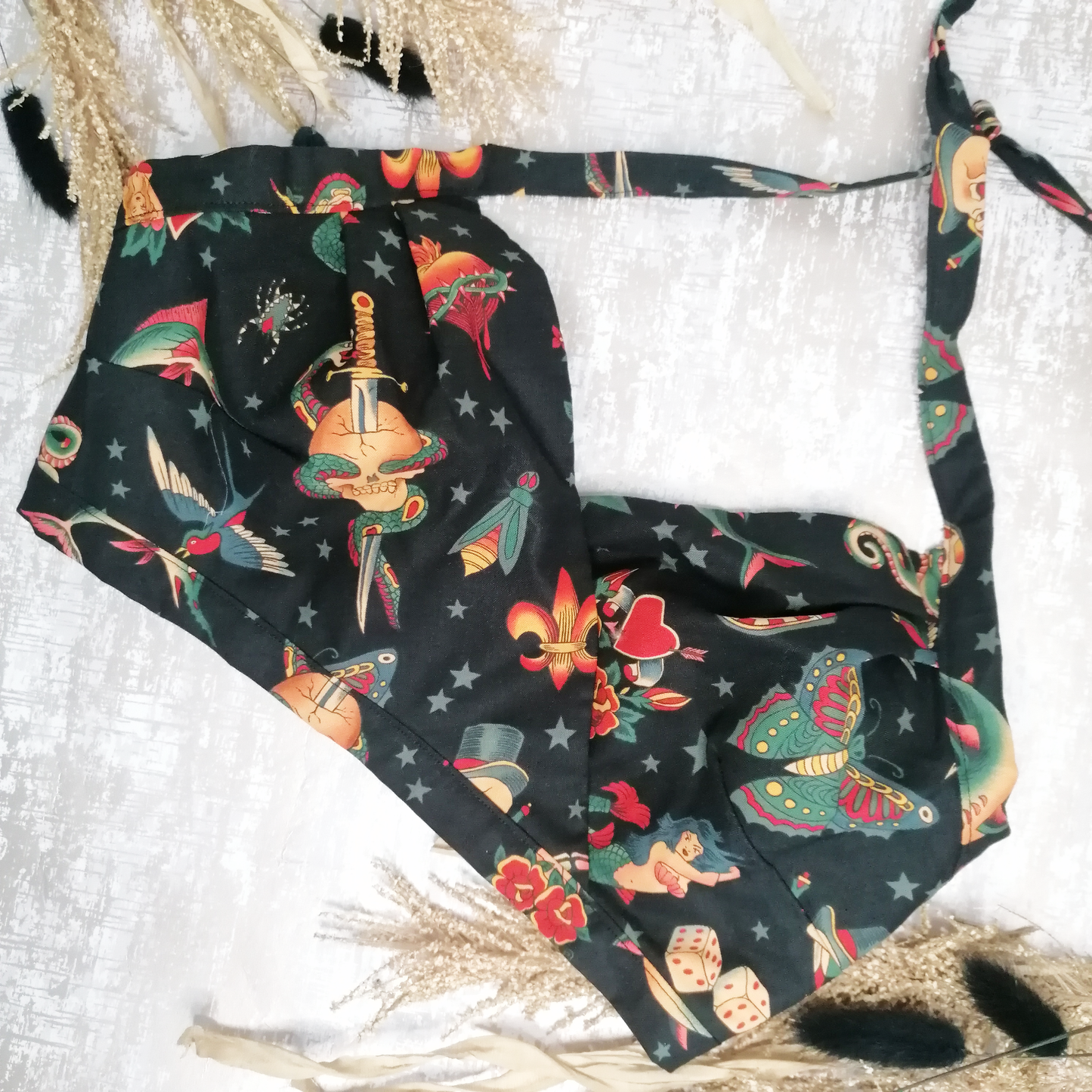 Lita Halter Crop Top - Tattoo Black