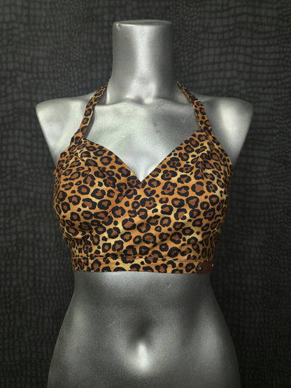 Lita Halter Crop Top - Leopard