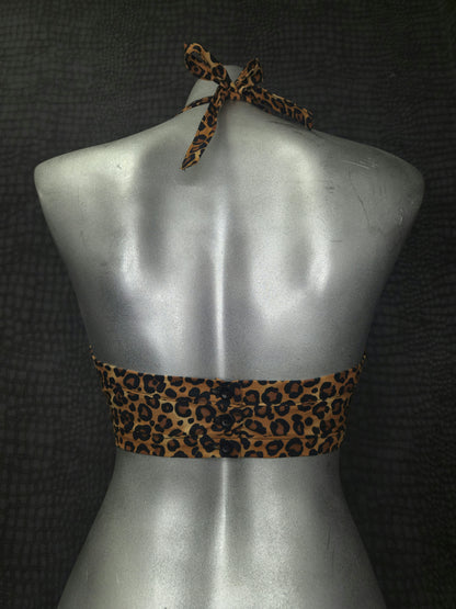 Lita Halter Crop Top - Leopard