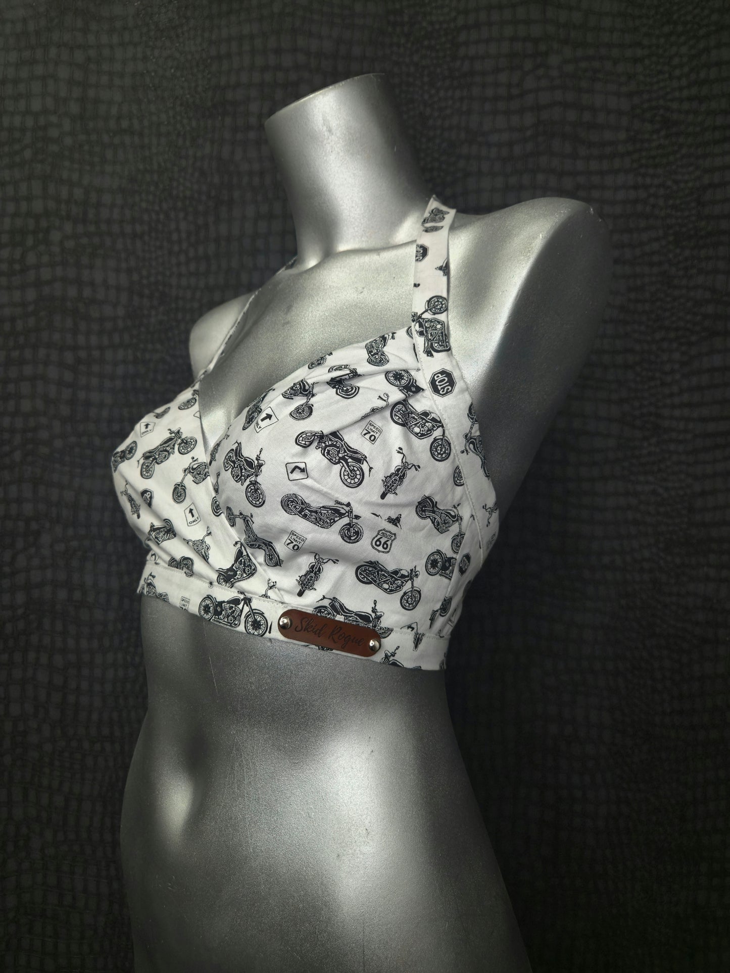Lita Halter Crop Top - Moto Noir