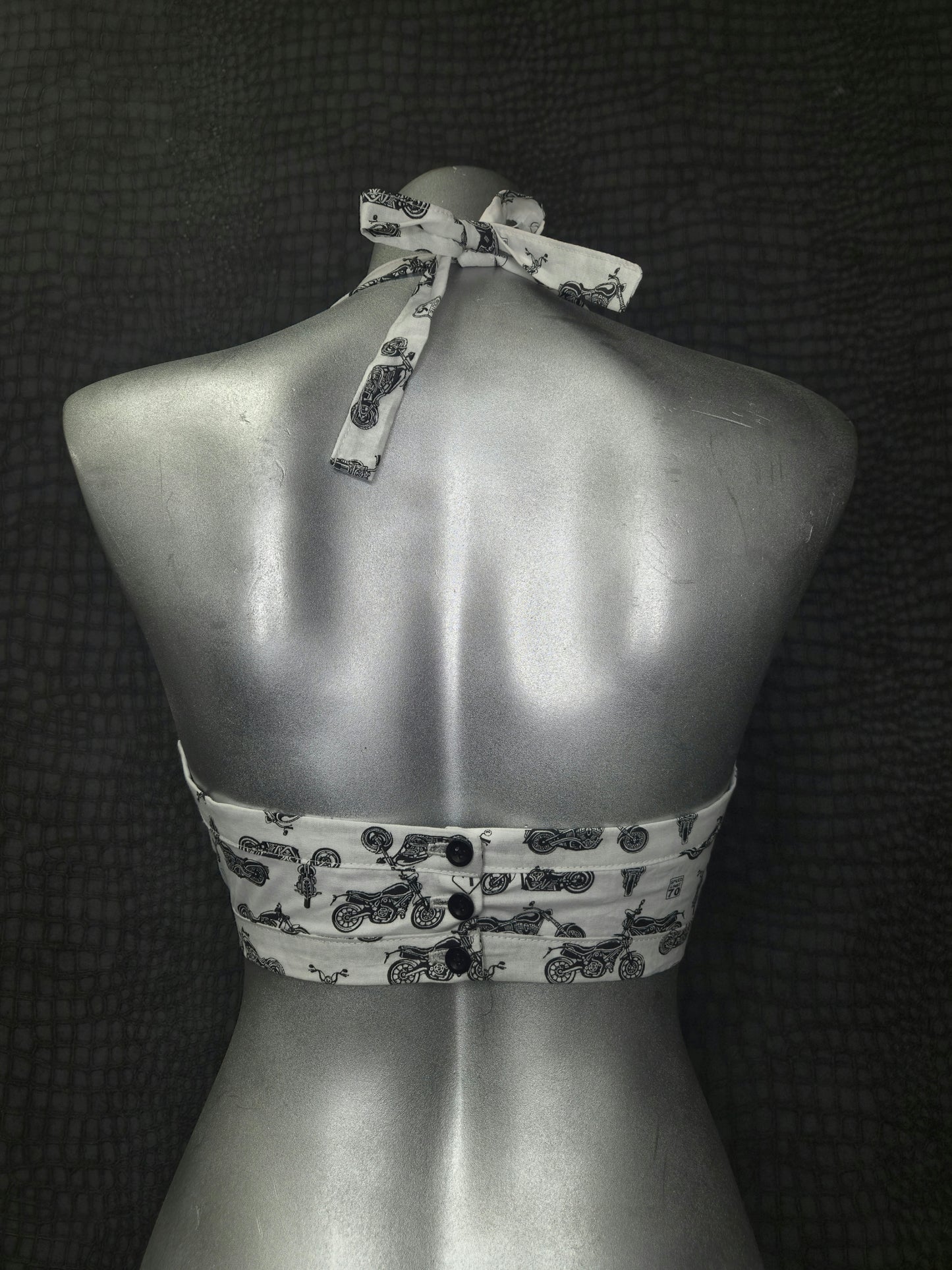 Lita Halter Crop Top - Moto Noir