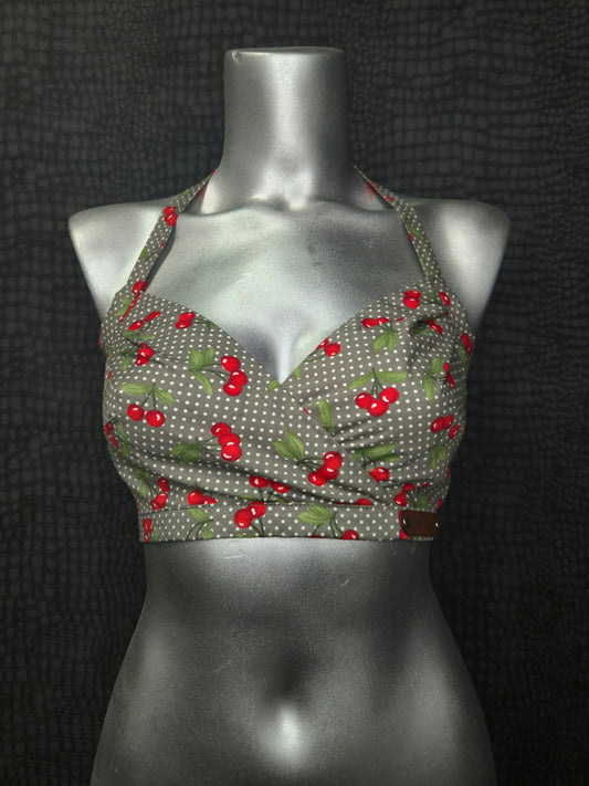 Lita Halter Crop Top - Cherry