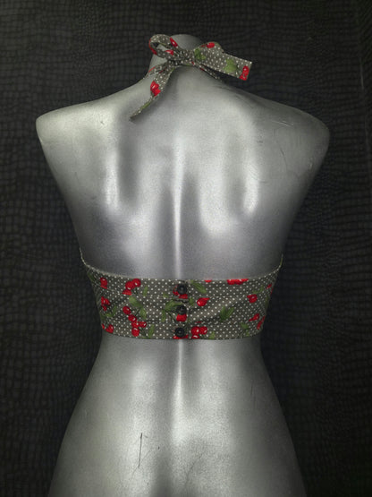 Lita Halter Crop Top - Cherry