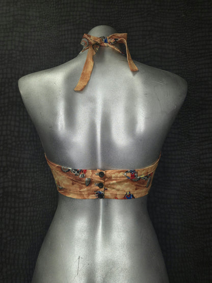 Lita Halter Crop Top - Motorcross