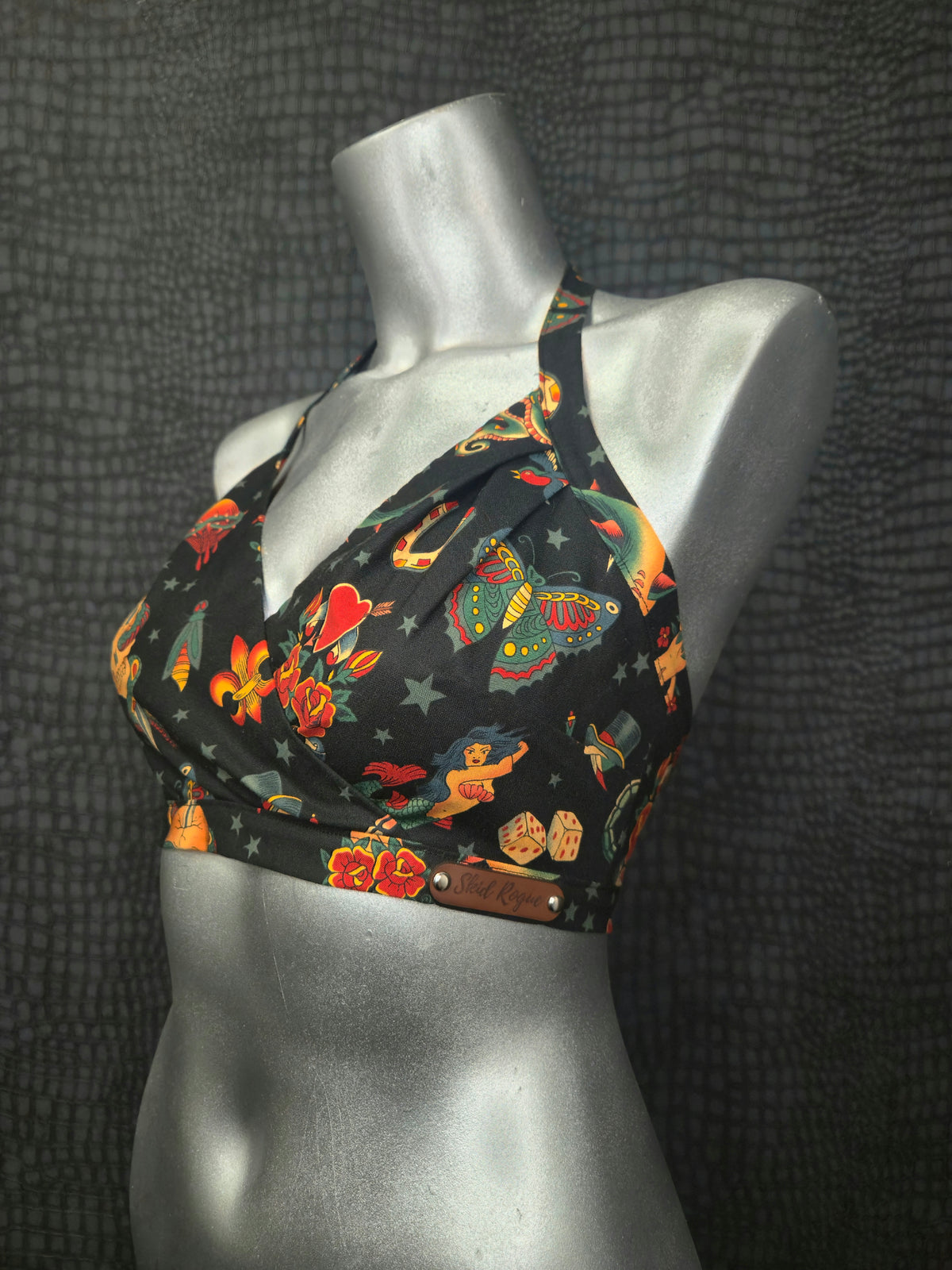 Lita Halter Crop Top - Tattoo Black
