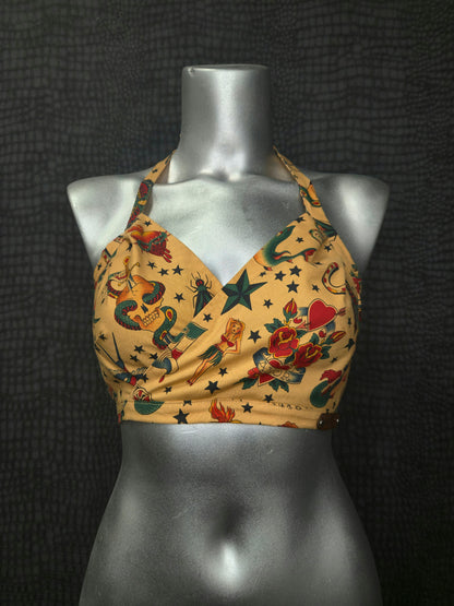 Lita Halter Crop Top - Tattoo Natural