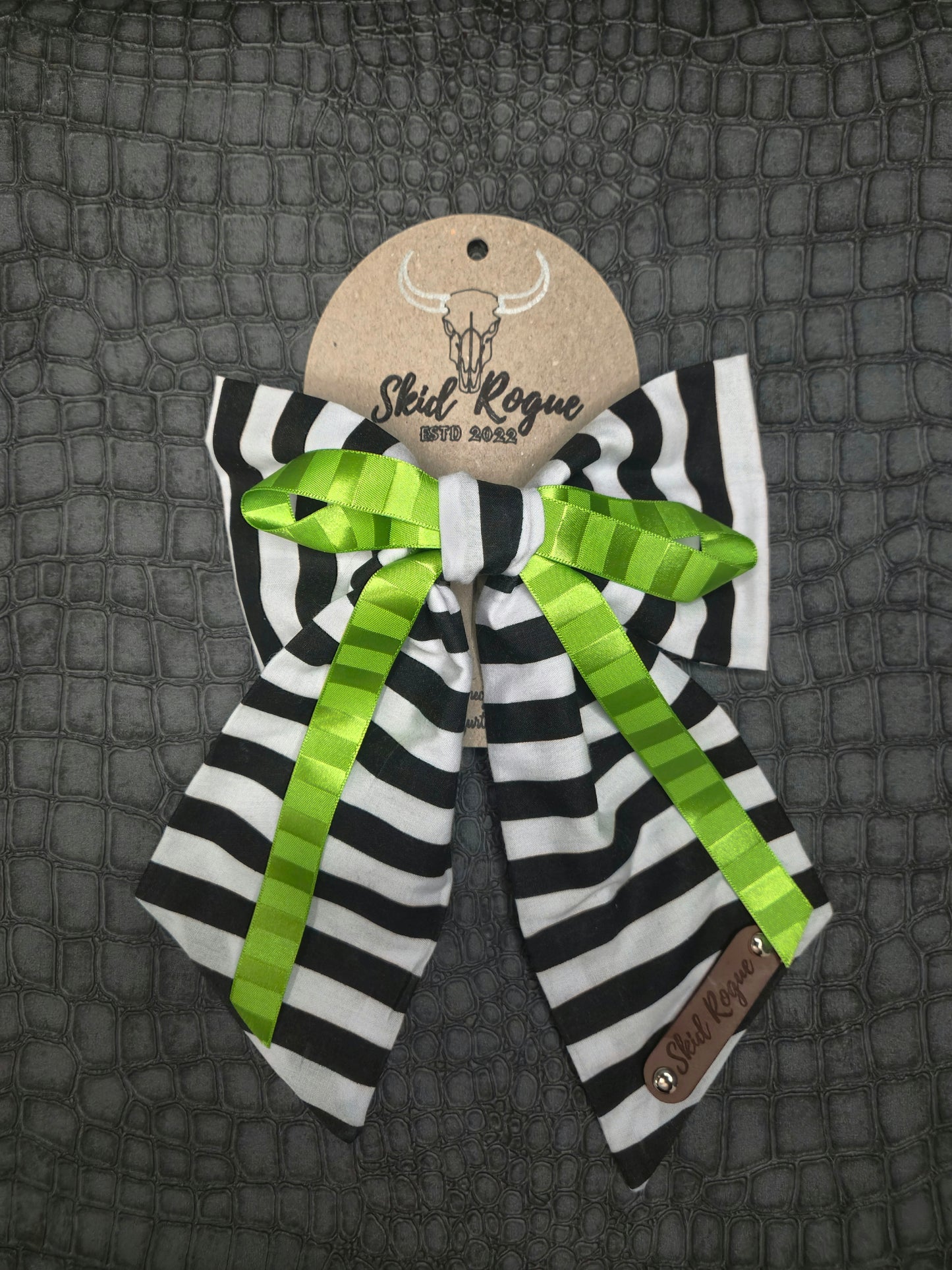 Lorraine Bow Barrette Hair Clip - Juicy Stripe