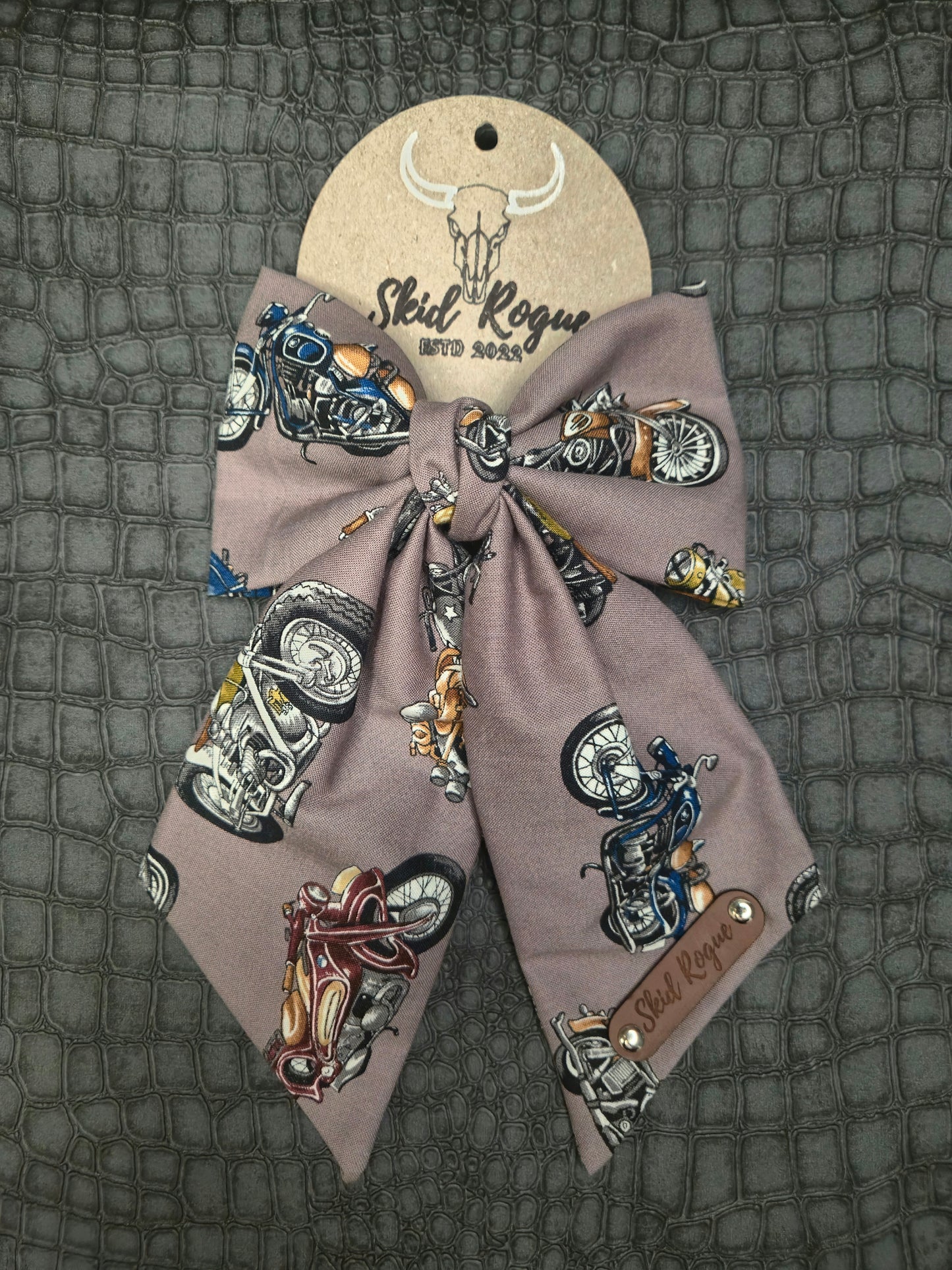 Lorraine Bow Barrette Hair Clip - Motorbike