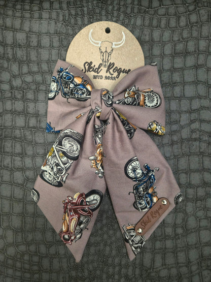 Lorraine Bow Barrette Hair Clip - Motorbike