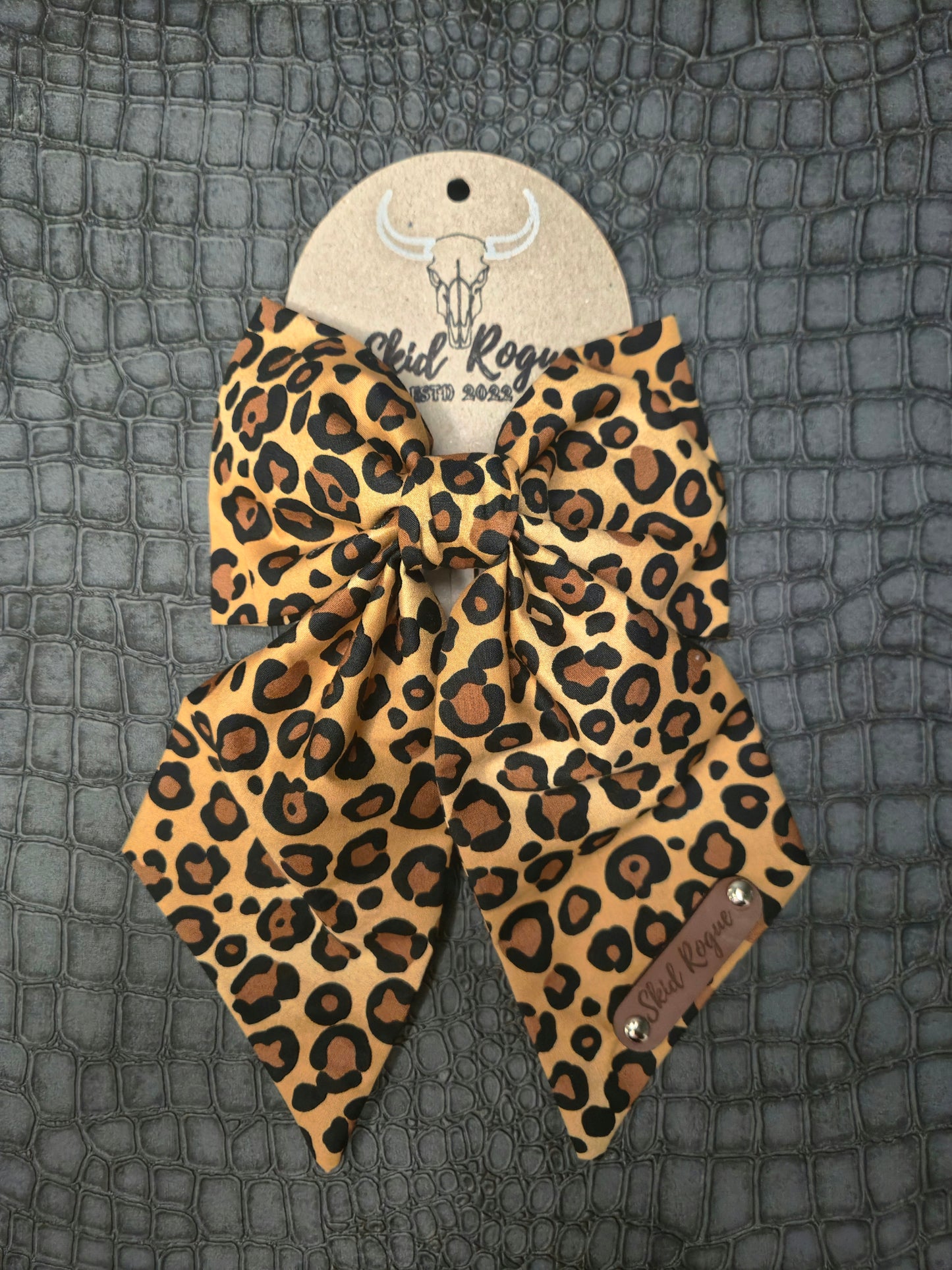 Lorraine Bow Barrette Hair Clip - Leopard