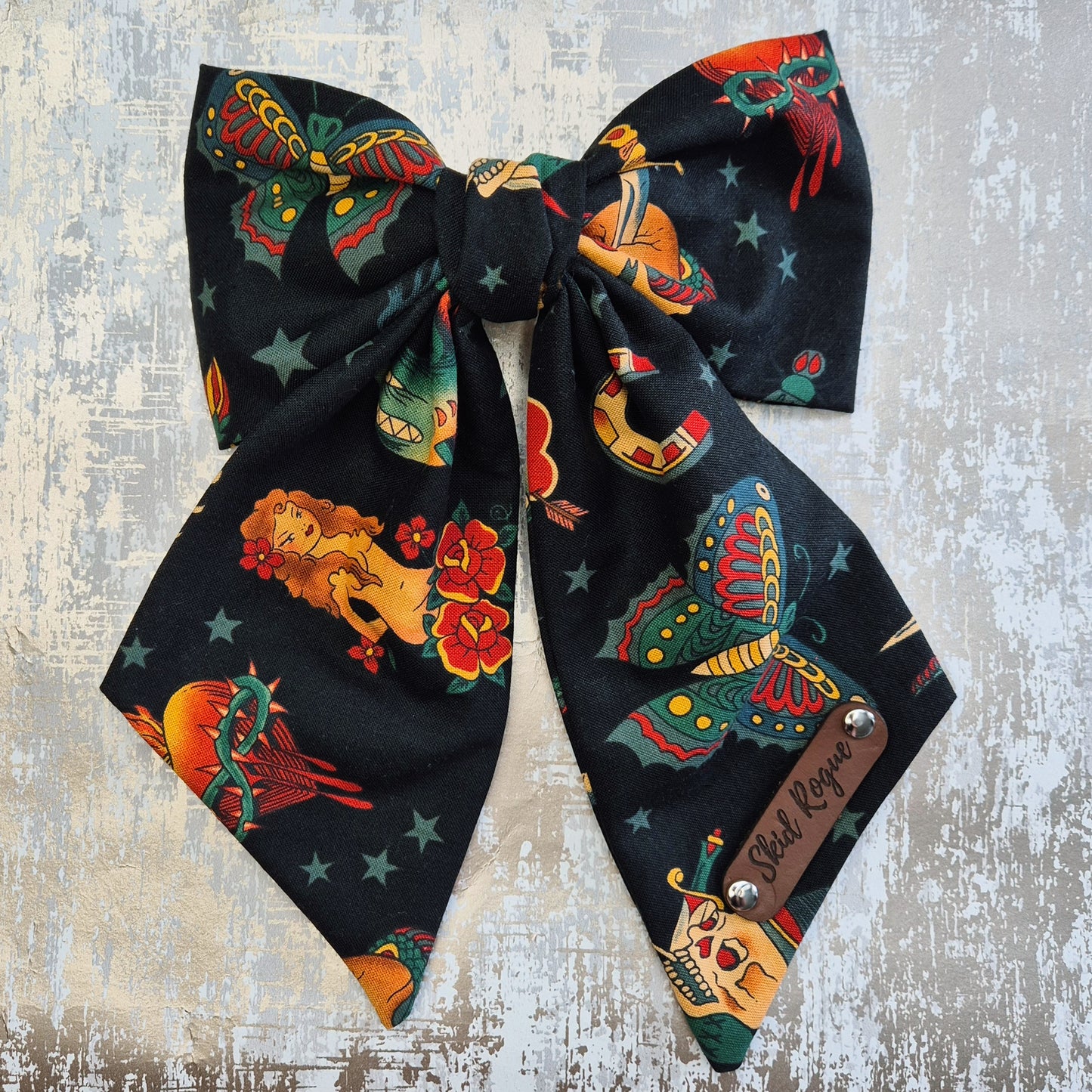 Lorraine Bow Barrette Hair Clip - Tattoo