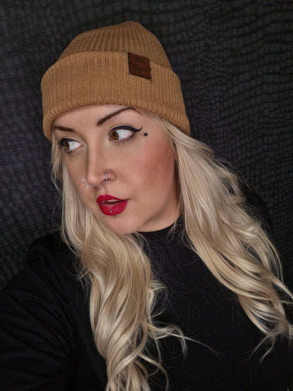 Organic Cotton Rogue Beanie - Beige Mini