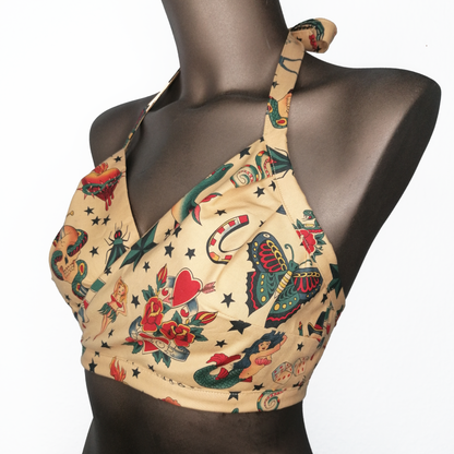 Lita Halter Crop Top - Tattoo Natural