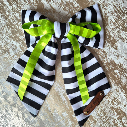 Lorraine Bow Barrette Hair Clip - Juicy Stripe
